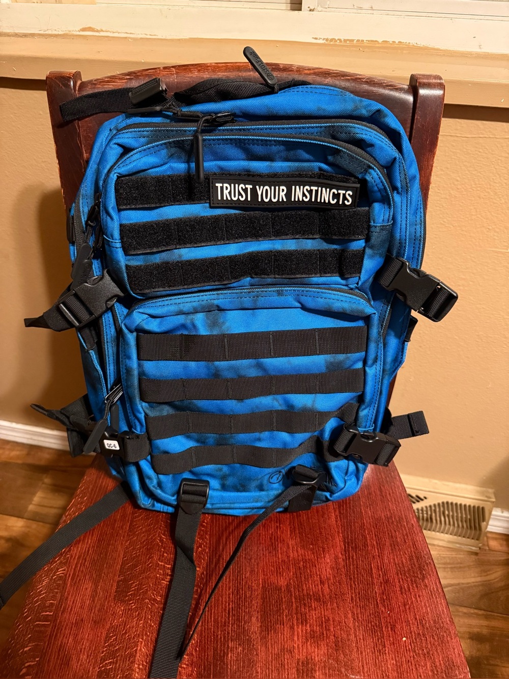 Trust Your Instincts Blue Tactical Backpack